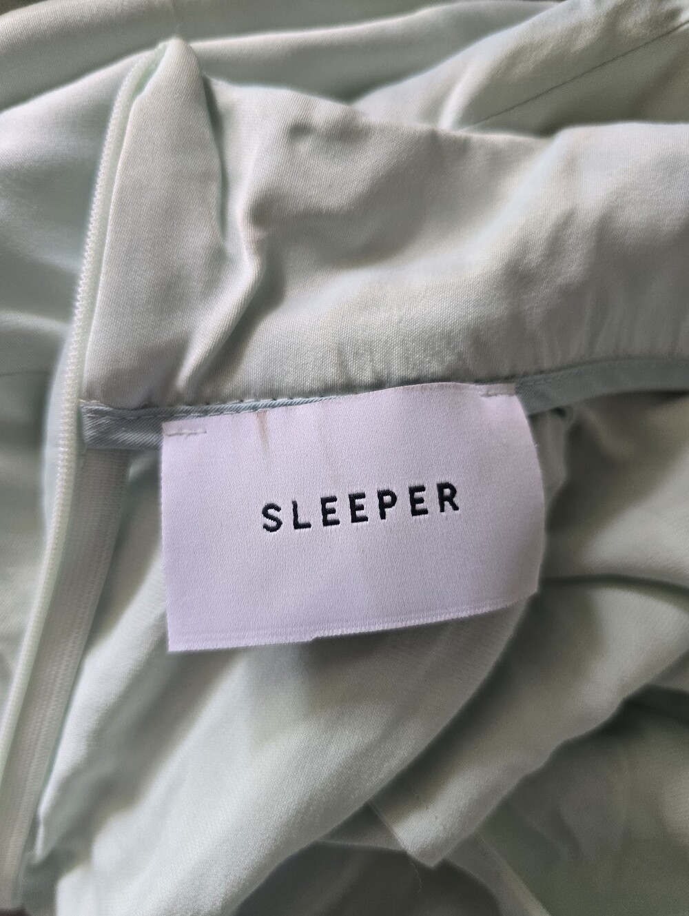 RARE Sleeper Net Sustain Feather-Trimmed Satin Pajama Set - Picture 9 of 11